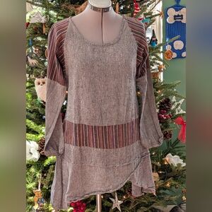 Chic Multicolor Striped Women's Tunic